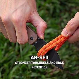 CJRB Pyrite-Light Pocket Knife, 3.34\'\' Upgraded AR-SFII Steel Blade FRN Handle, Sharp EDC Knives for Camping Survival Hiking(J1945 Brown)