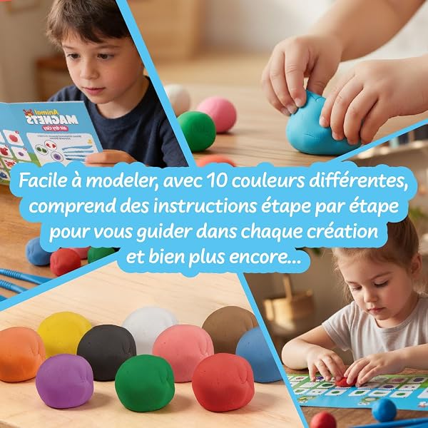 Science4you Kit D'Animaux Magnétiques pour Enfants 4+ - Créez aimants pour réfrigérateur avec de la pâte à modeler qui sèche à l'air, avec 10 couleurs, STEAM, cadeau pour garçons & filles 5 6 7+ - 5