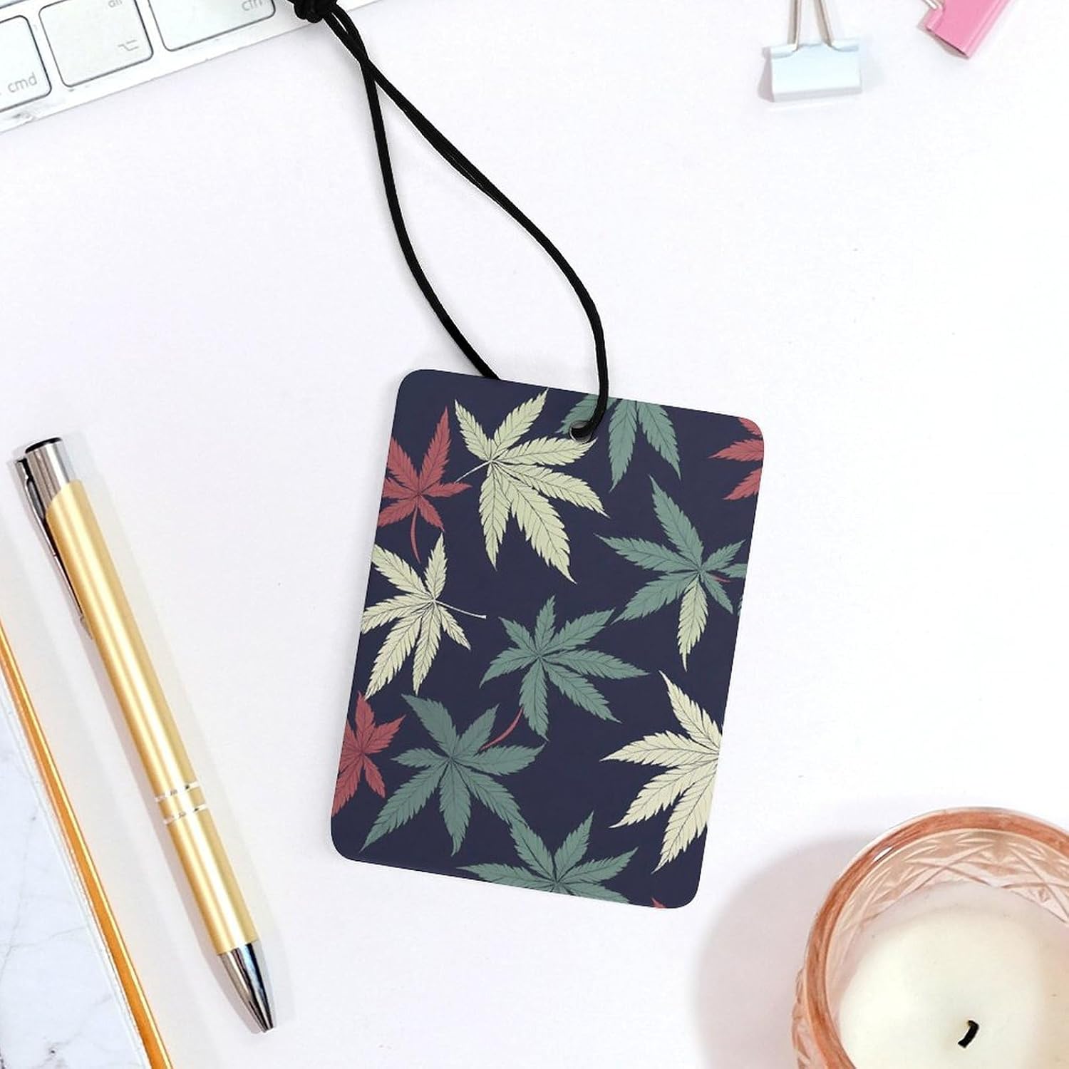 Weed Leaves Pattern Car Air Freshener Hanging Car Scent Cards Decor Interior Accessories