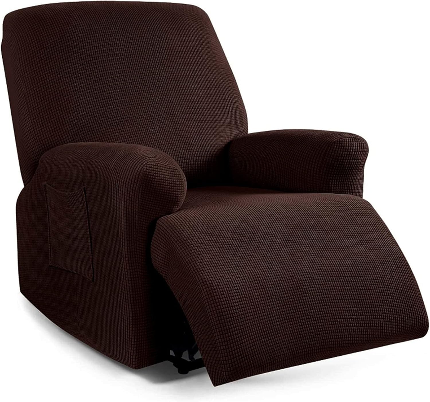 Konsilsa Stretch Recliner Chair Covers for Reclining Chair 4 Piece, Single seat Stretch Recliner slipcover Thickened Recliner Chair Cover Anti-Slip Armchair Cover Washable Furniture Protector