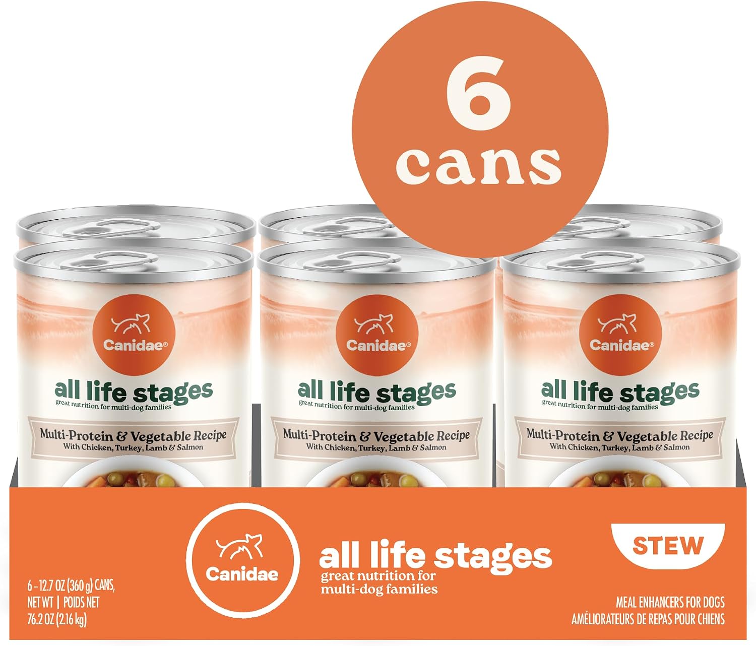 Canidae All Life Stages Wet Dog Food, Chunky Stew Toppers, Multi-Protein & Vegetable Recipe, 12.7 oz. (Case of 6)