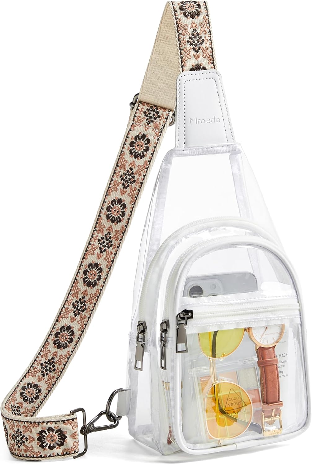 Mroede Clear Bag for Stadium Events Approved Clear Purses for Women Crossbody Transparent Bag Stadium Bags for Concert Sport