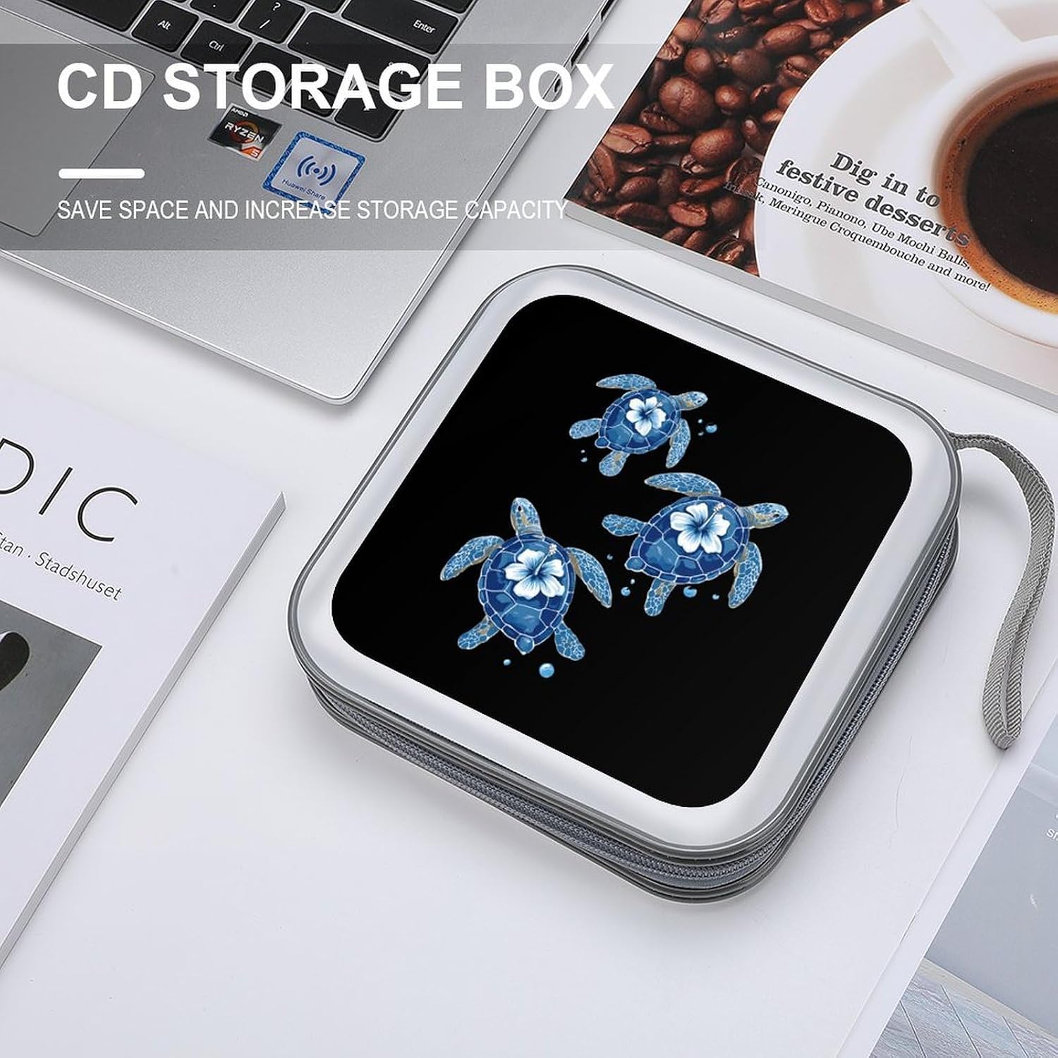 Hawaiian Hibiscus Turtles CD Case Wallet Portable DVD Holder Organizer Box image 4