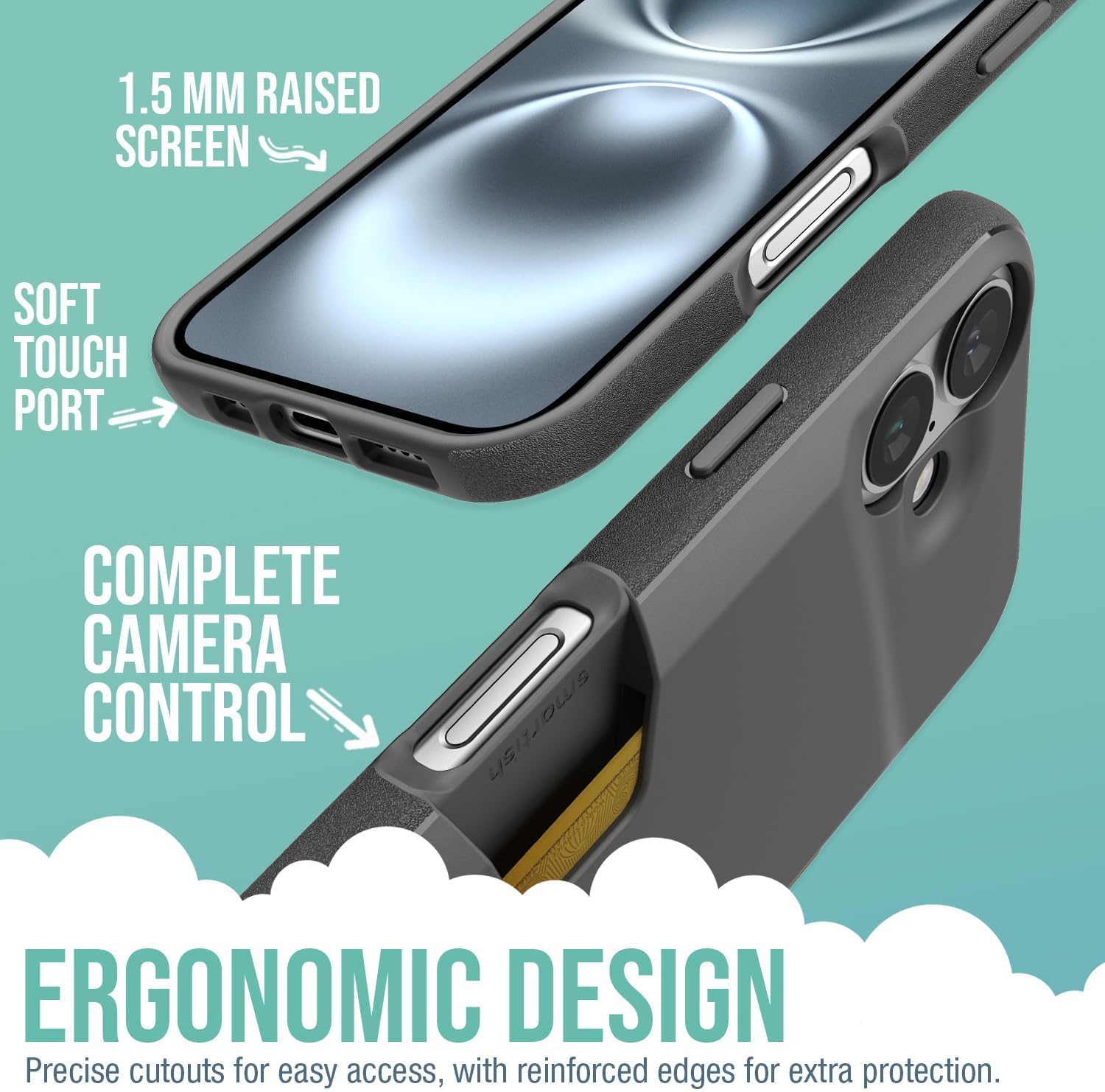 Smartish® iPhone 16 Wallet Case - Wallet Slayer Vol. 1 [Slim + Protective] Credit Card Holder - Drop Tested Holds 4 Cards Hidden Flip Card Slot Cover Compatible with Apple iPhone 16 - Black Tie Affair - Image 3