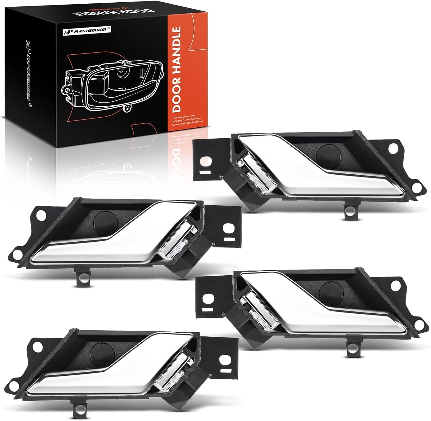 A-Premium Inside Interior Door Handles Compatible with Chevrolet Captiva Sport 2012-2015 & Saturn Vue 2008-2010, Chrome, 4-PC Set, Front and Rear Driver and Passenger Side