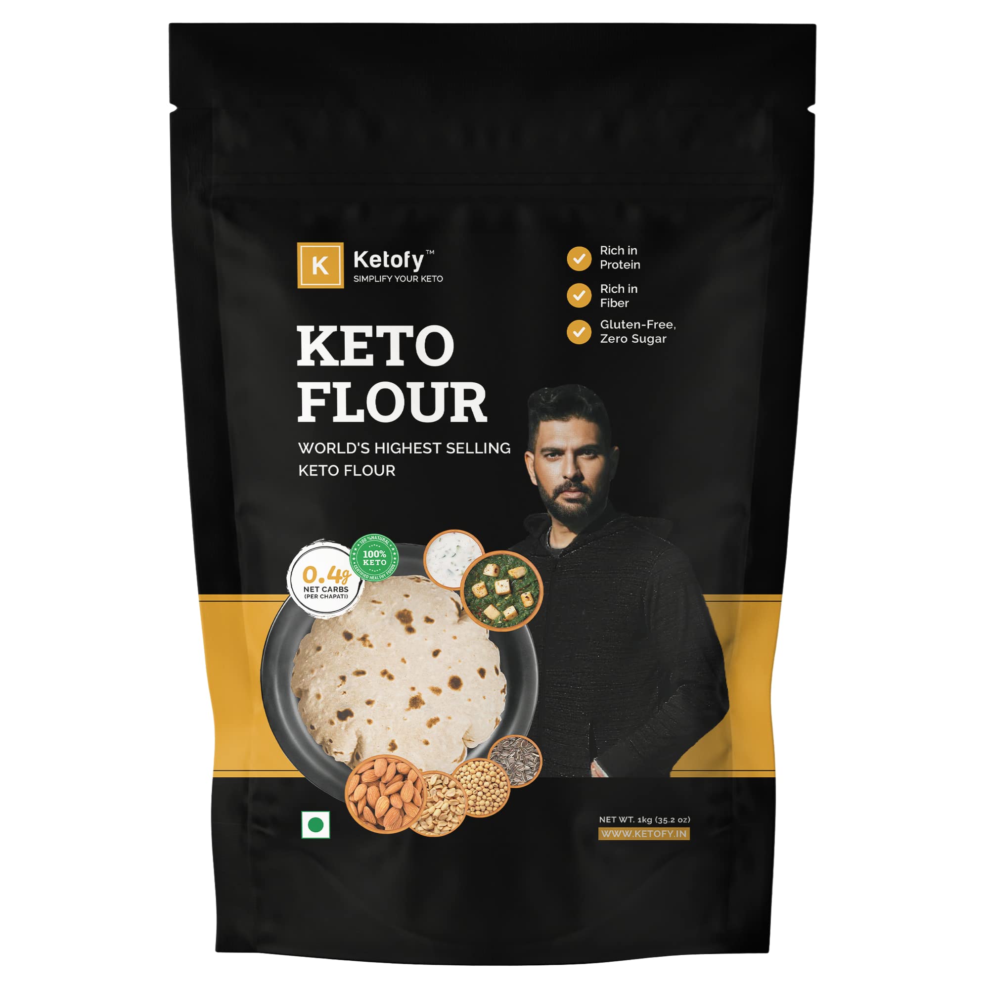 Buy Ketofy Keto Flour (1Kg) Healthiest Low Carb Keto Atta 1g Net