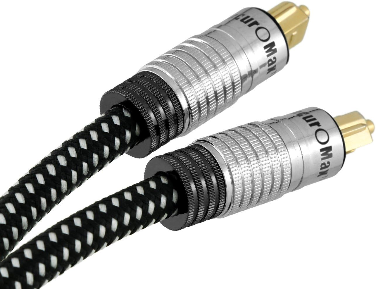 SecurOMax Digital Optical Audio Cable (Toslink, S/PDIF, ADAT, EIAJ) with Braided Cord, 6 Feet