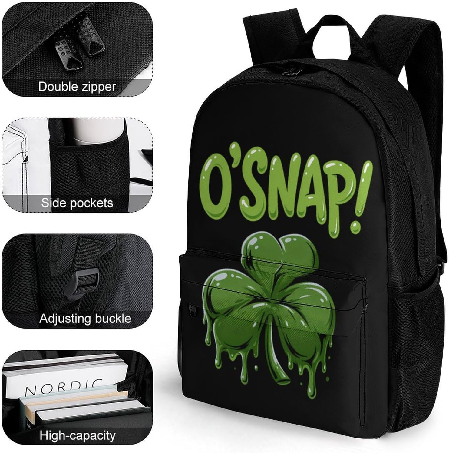 O'Snap Shamrock Backpack Lightweight Backpacks Work Bag