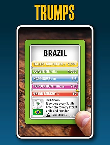 Miniatura 8 de 100 PICS Smart Cards Countries, 7 juegos en 1 (Trumps, Pairs, Guess Who, Happy Families, Rummy, y más) – Paquete de tarjetas multijuego – A partir