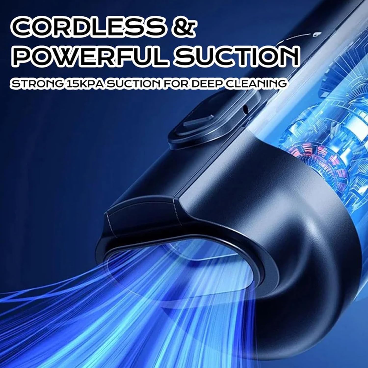 2026 Pro 5-in-1 Handheld Vacuum & Inflator | 15kPa Power Suction + USB-C Fast Charge | Cordless Cleaner for Car, Sofa, Mattress, Home (White)