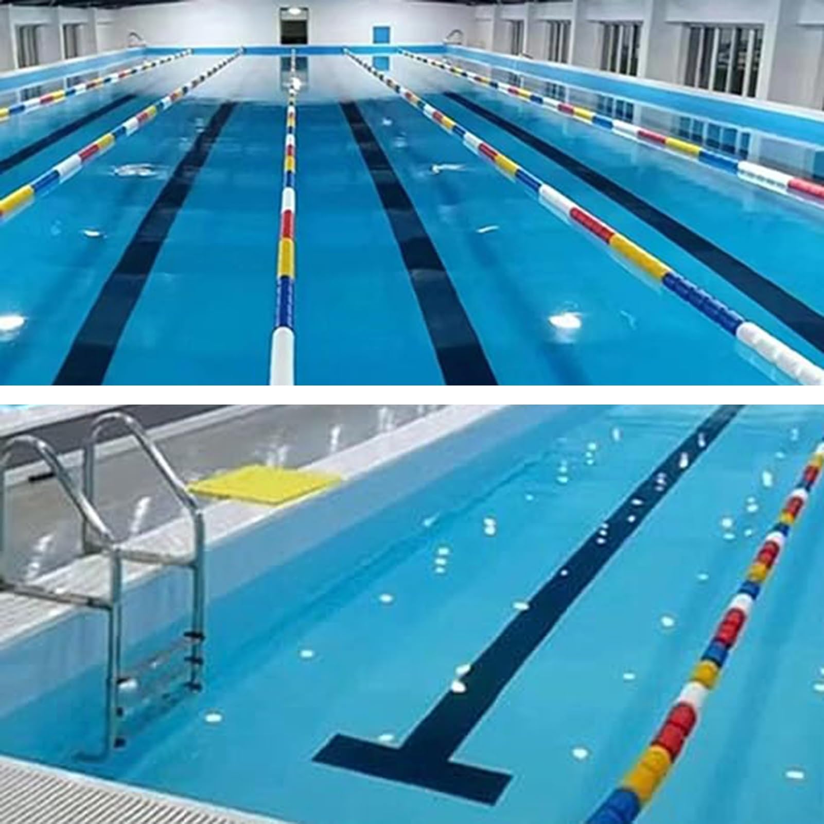 Generico Linea divisoria di Sicurezza della Piscina, Linea Segnalazione | Corda di sicurezza preassemblata, divisore for estremità poco profonda con ganci(Steel wire rope,9cm/9 meter)