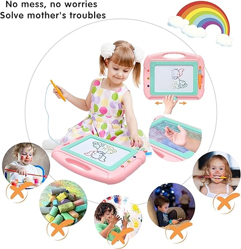 Miniatura 5 de Juguetes para niñas de 1 a 2 años, tablero de dibujo magnético para niñas y niños, tablero de garabatos borrable, juguetes para niños, regalos