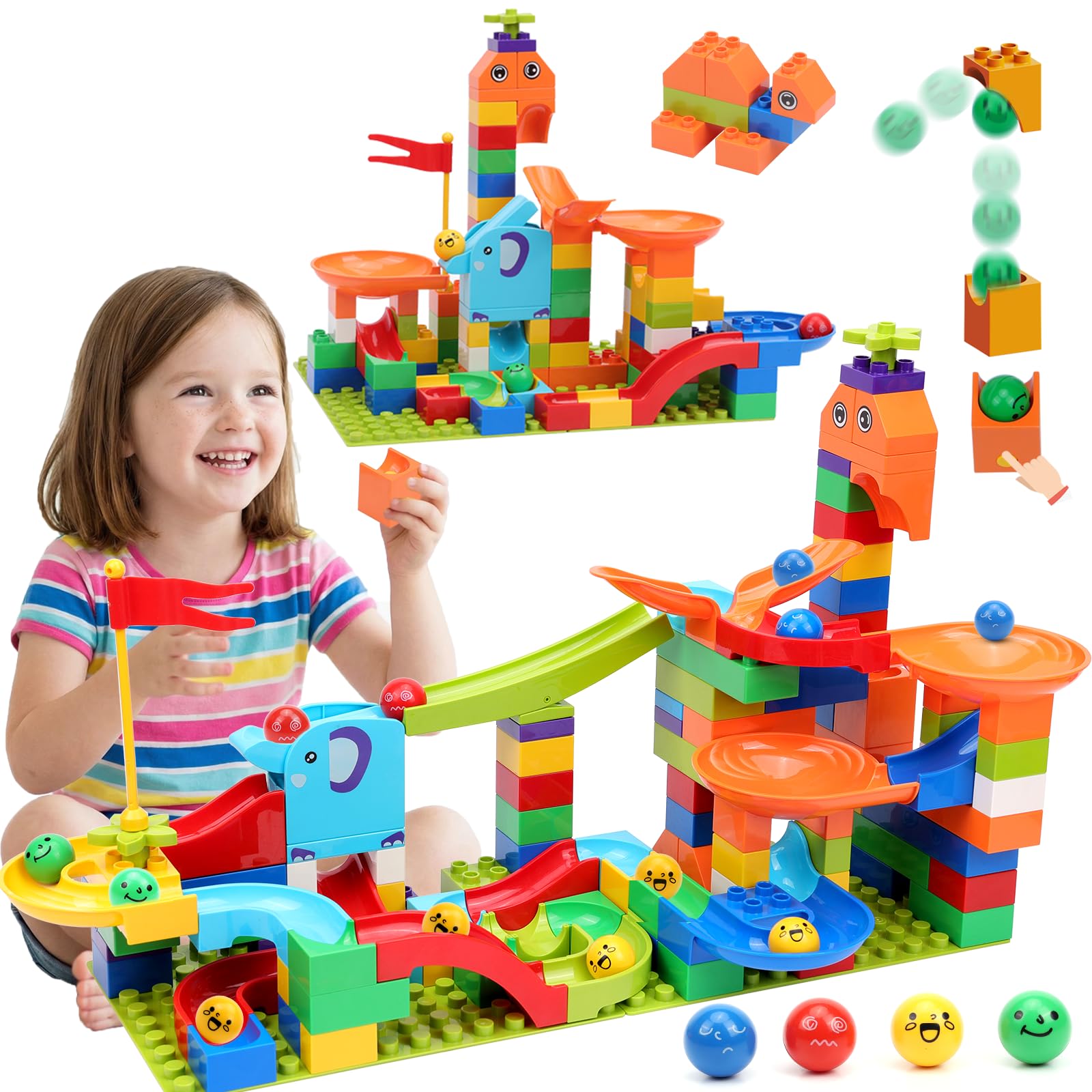 Amazon.com: COUOMOXA Marble Run Building Blocks for Kids: STEM