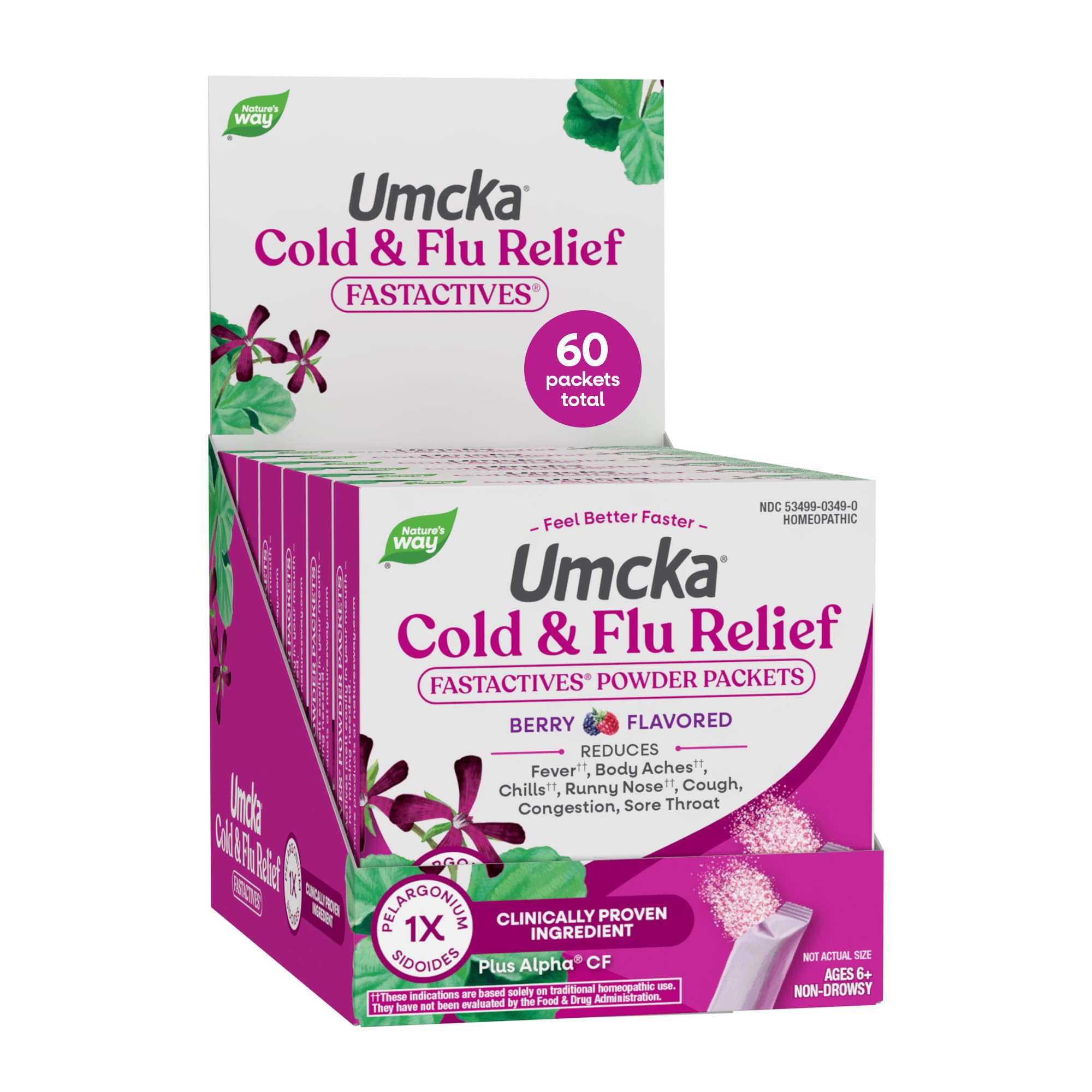 Nature's Way Umcka Cold & Flu Relief FastActives, Homeopathic, Berry, 10 pk — Amazon image 10