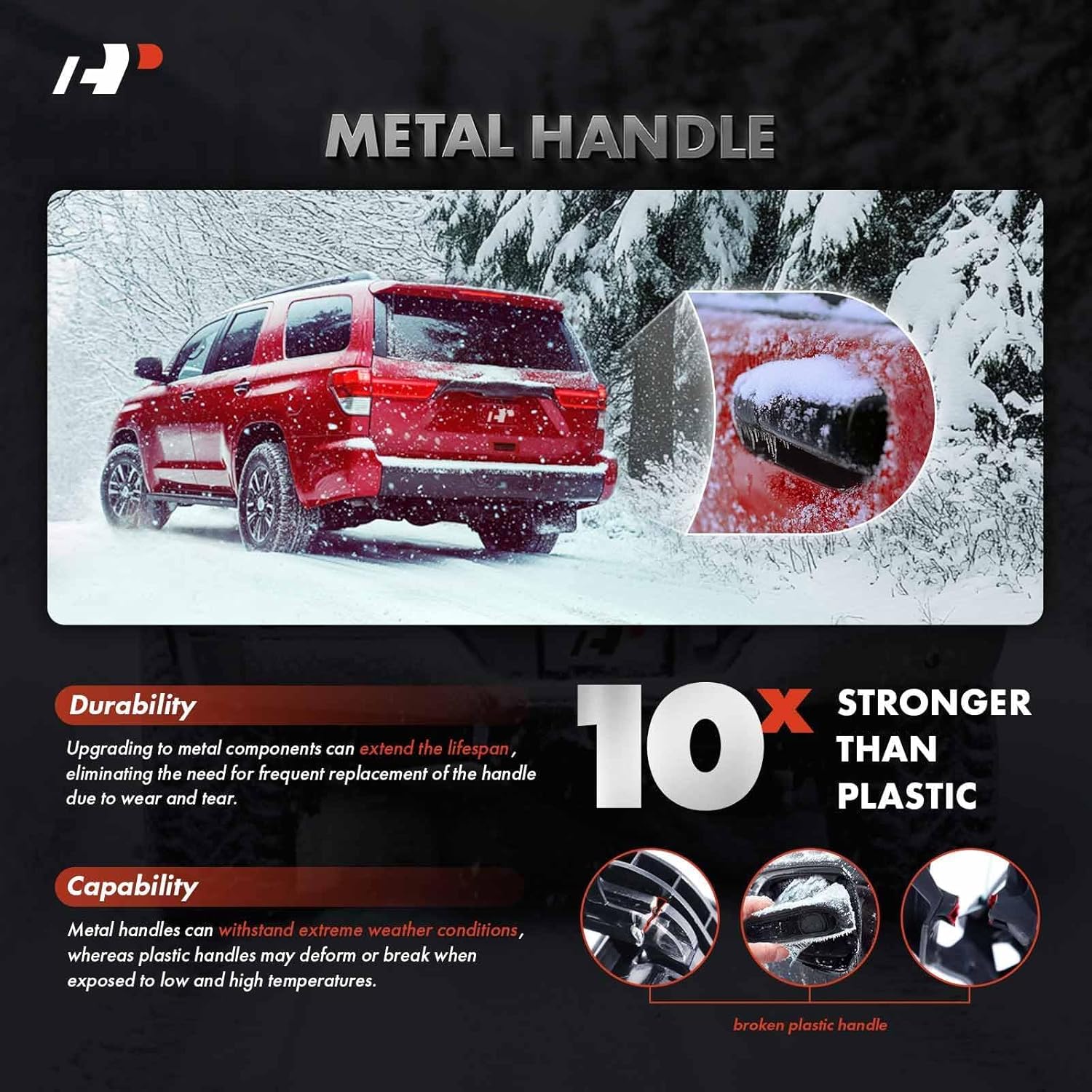A-Premium Tailgate Handle Upgraded Metal Design Compatible with Ford Ranger 1998-2011 - Rear Door Handle, Textured Black, All Metal, Replace# 1L5Z9943400AAA