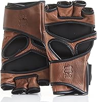Vista 2 de PRO Heritage - Guantes de cuero marrón para MMA, cuero de vaca genuino de grano completo (S, M)