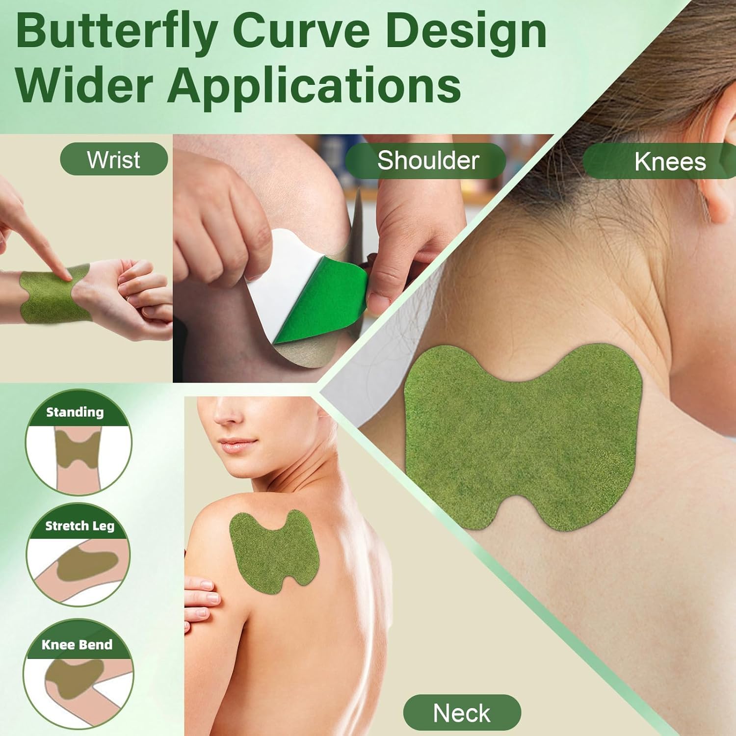 Robofun 40 Stück Wärmepflaster Knie, Pain Relief Patch mit Ingwer & Wermut, Moxibustion Schmerzlinderungspflaster, Wermutpflaster Schmerzpflaster für Knie, Rücken, Nacken und Muskelkater