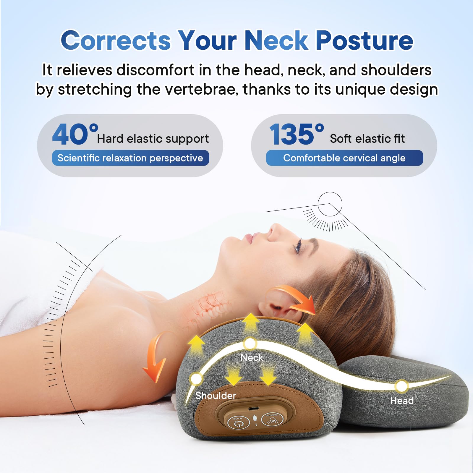 Verbessertes Nackenmassagegerät Kissen, 3-in-1 Nackenmassagegerät mit Wärme, Nackenkissen für Schulterschmerzen, Tiefengewebe-Schmerzlinderung, wiederaufladbares Thera-Kissen, Geschenke für