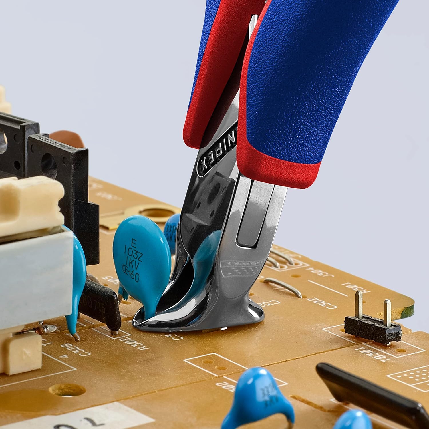 KNIPEX Tronchese per elettronica con tagliente frontale, 64 32 120 | con impugnature multicomponente 120 mm