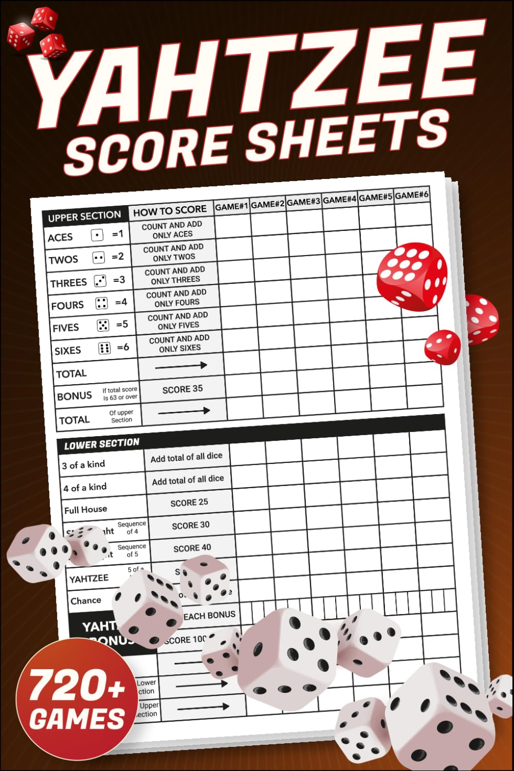 720+ Games Yahtzee Score Sheets: 720+ Score Games for Scorekeeping ...