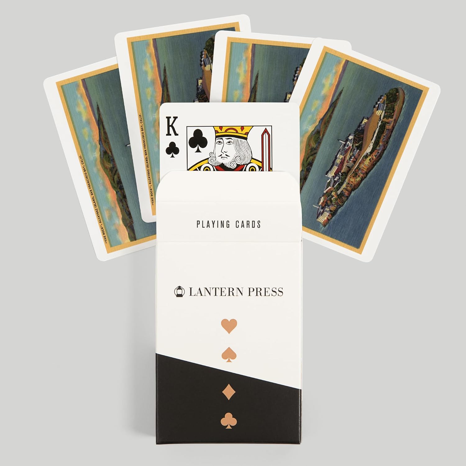 Lantern Press The Rock, View of Alcatraz Island, 52 Playing Cards for Adults, Poker Size Card Deck