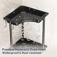 Vista 4 de SWTYMIKI Corner Shower Caddy Standing - 3 Tier Rustproof Plastic Shower Caddy, Floor Corner Shelf, Free Standing Rack Storage Stands for Bathroom