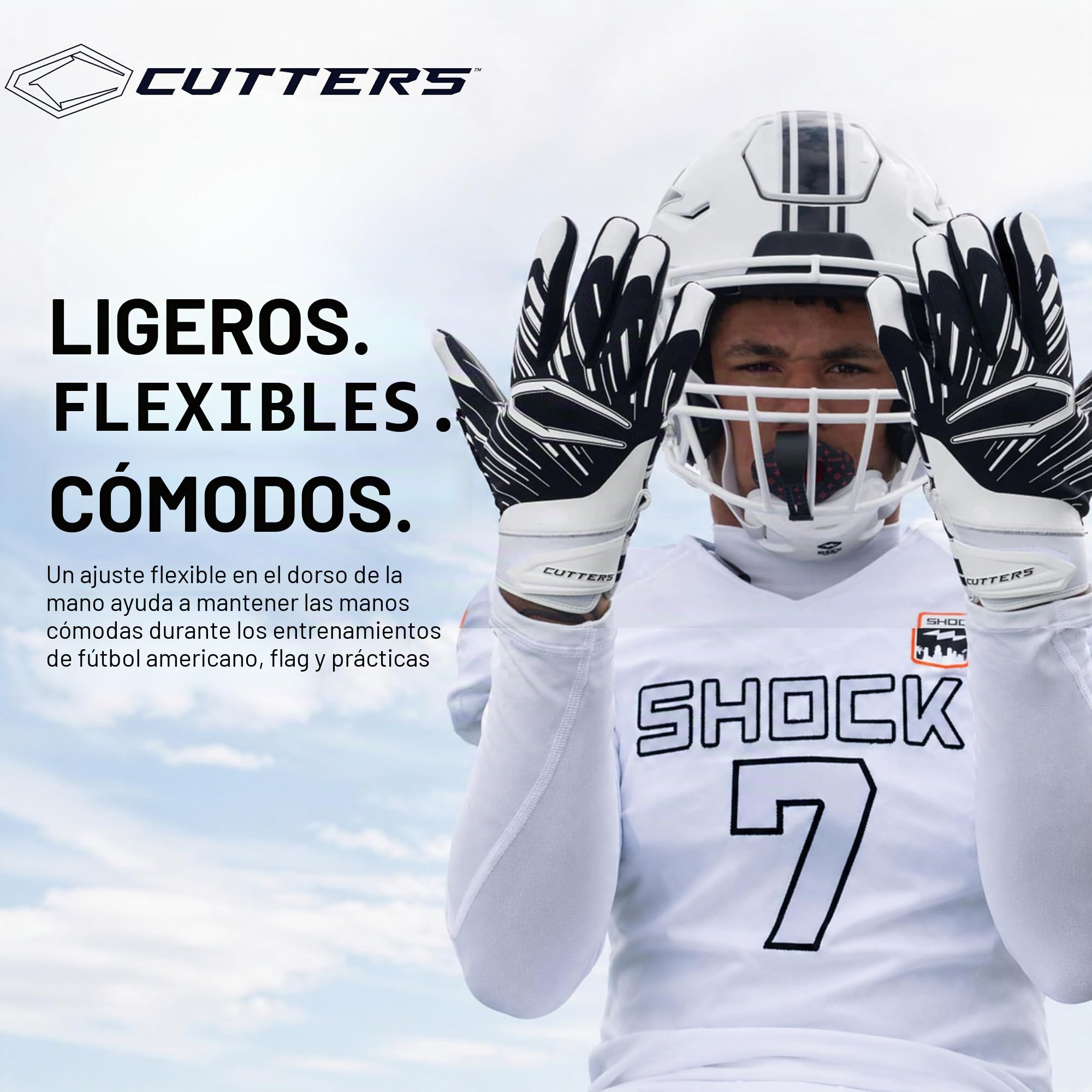 Guantes de fútbol en silicona, talla para jóvenes y adultos, 1 par, de Cutters.
