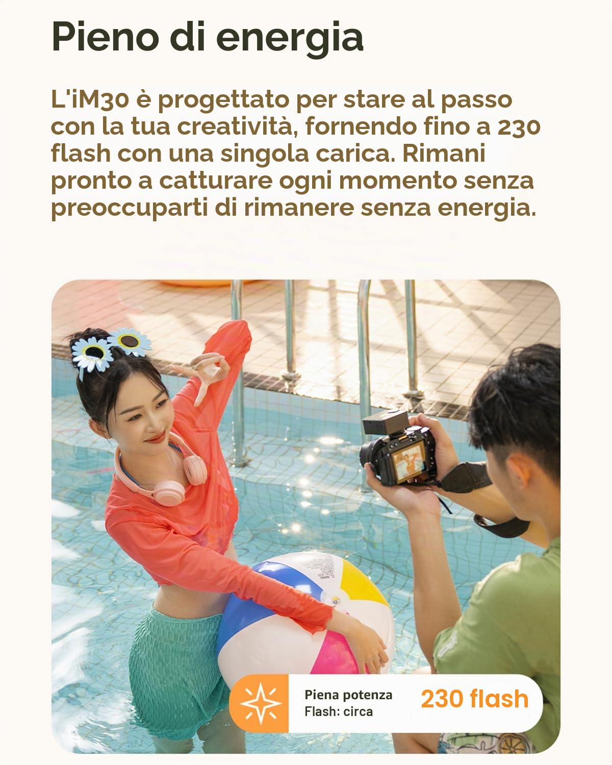 Godox iM30 Flash Tascabile per Fotocamera, Controllo Ottico S1/S2, Temperatura Colore 6500 K ± 200 K, 7 Livelli di Potenza (1/64~1/1), Numero Guida 15 (ISO 100, Metro)