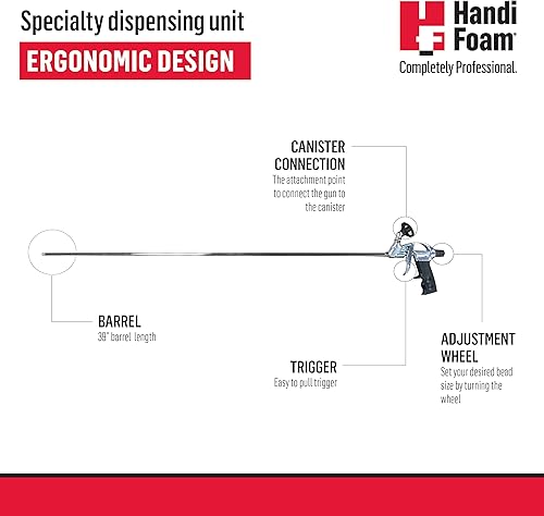 Miniatura 5 de HandiFoam F61060 - Aplicador de espuma para pistola, barril de 39 pulgadas (39.4 in), diseño ergonómico para subsuelos y espacios difíciles de