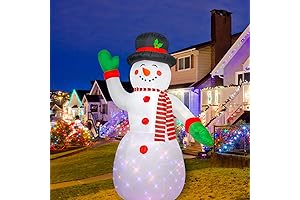 Christmas Snowman Inflatable Lighted Indoor & Outdoor Christmas Yard Decoration with Built-in...