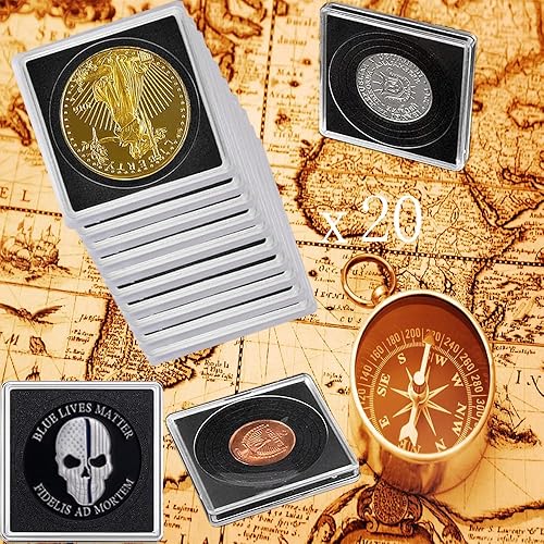 Miniatura 7 de Soporte para monedas de 2 x 2 pulgadas, soporte para monedas de medio dólar de 2 x 2 pulgadas, fundas para coleccionistas, coleccionistas para