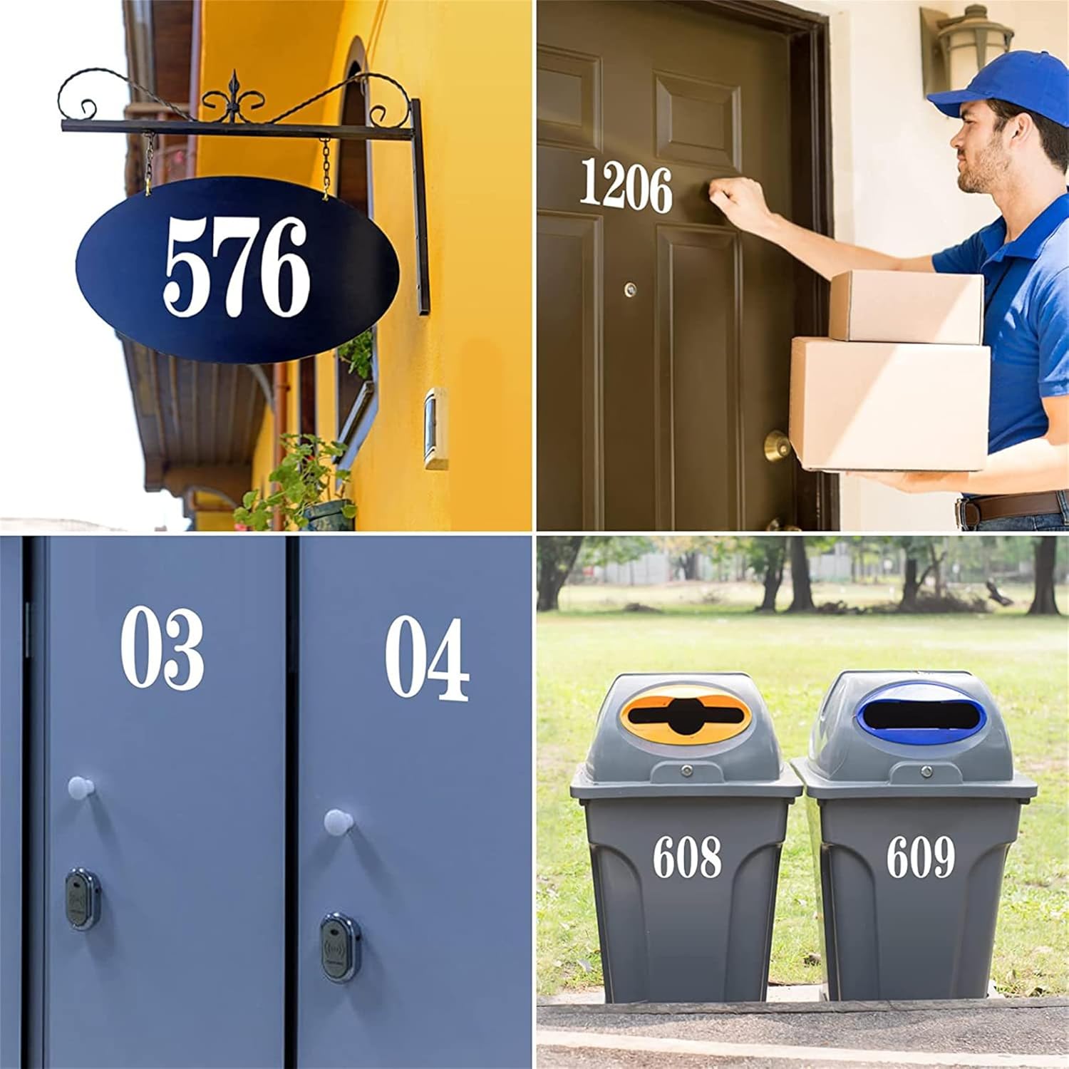 50pc Reflective Mailbox Numbers Sticker Decal Die Cut Classic Style Vinyl Colorful Waterproof Number Self Adhesive For Mailbox, Windows, Cars, Door, Trucks Homes and Address Number (colorful, 2 inch)