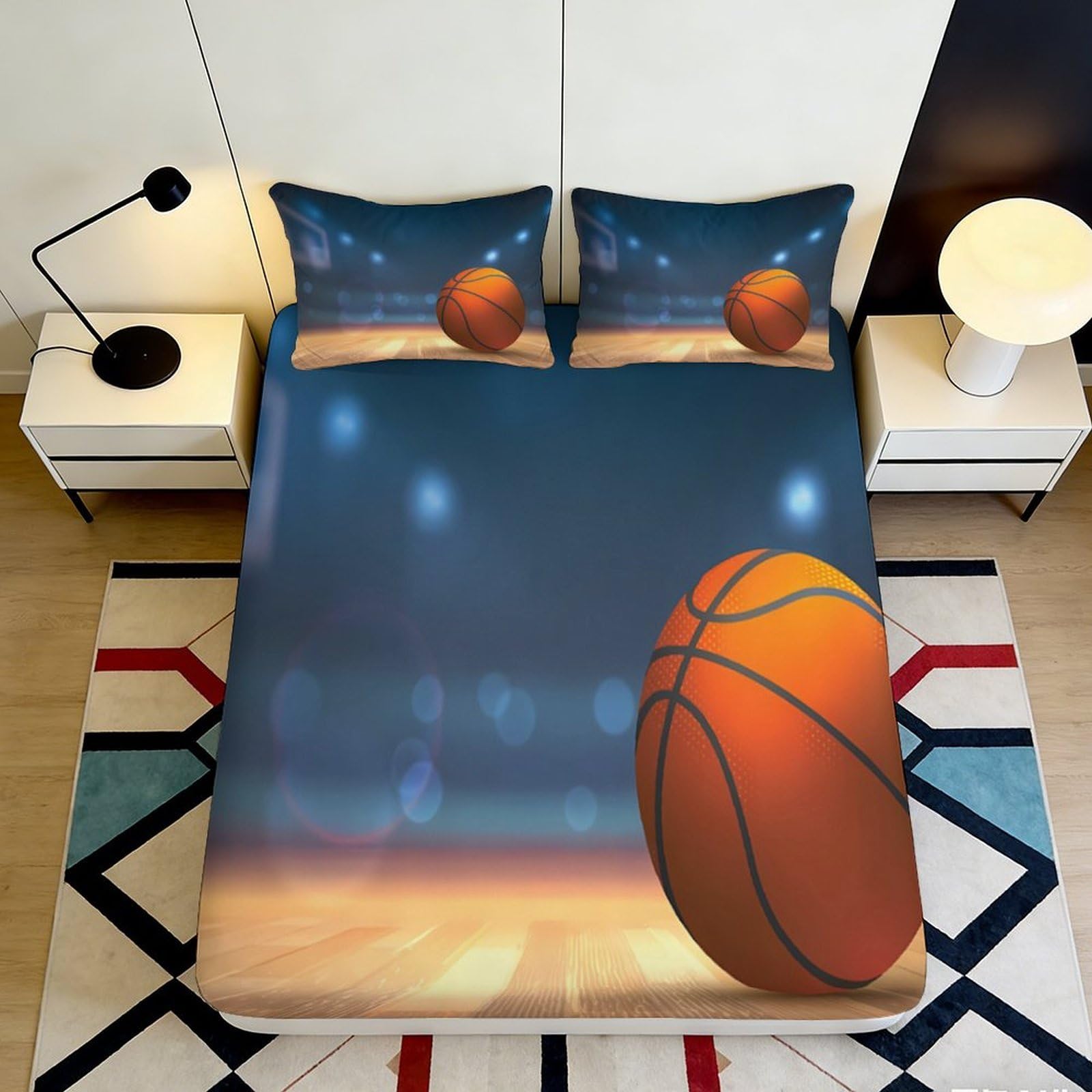 3D Printed Guitar Fitted Sheet Microfiber Deep Pocket Non-Slip Bedroom Music Bedding Guitar Mattress Fitted Cover Washable for Adults 140x200x25cm