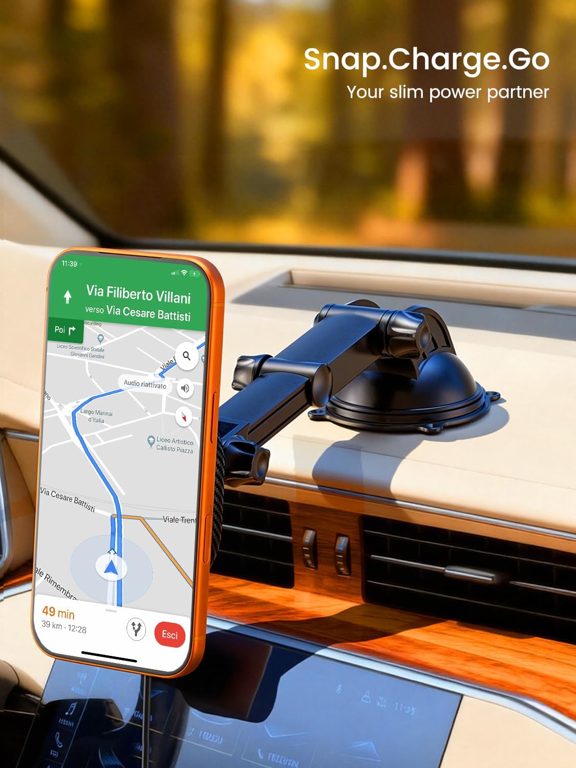 OHLPRO for iPhone 17 MagSafe Car Mount Charger, 15W Fast Wireless Charging Magnetic Holder with Extendable Suction Cup Arm, Dashboard & Vent Mount Compatible with iPhone 16/15/14/13 Pro Max - Image 2