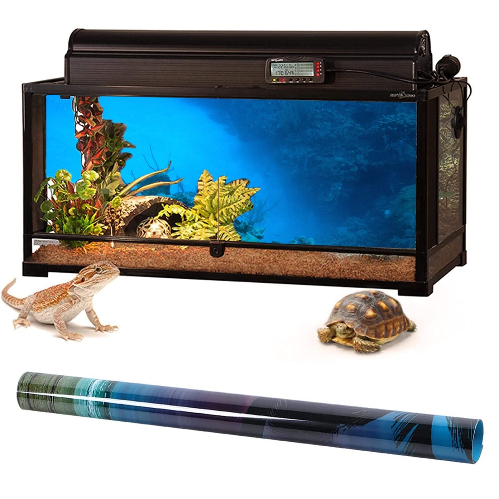 Fondo de Acuario bajo el Agua, Fondo de Tanque de Peces, PVC Adhesivo Acuario Mundo Submarino telón de Fondo imágenes Cartel,122x76cm