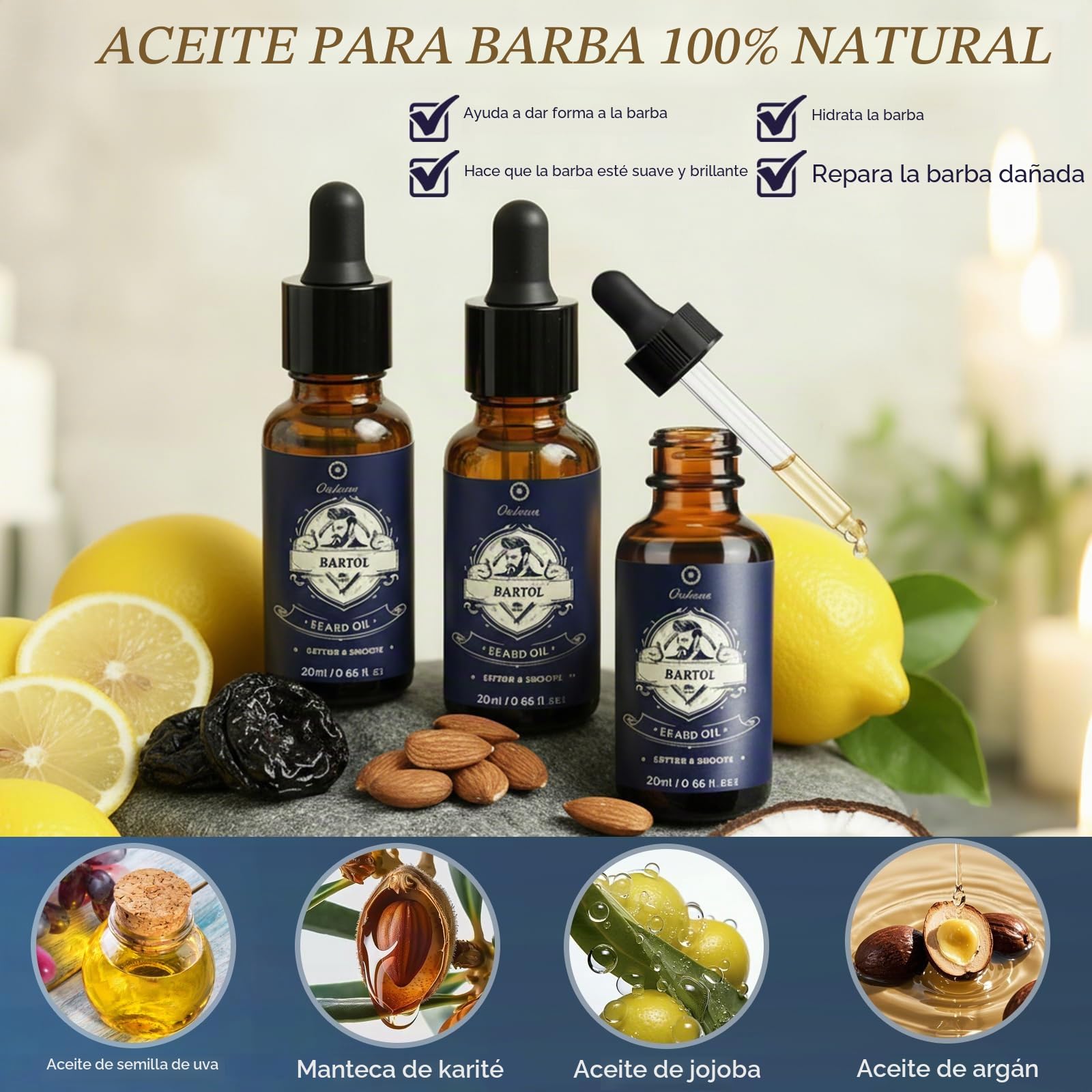 Kit de aseo de barba Oukzon para hombres, set de cuidado de barba 11 en 1 con lavado y acondicionador de barba 60ML, 3 aceites de barba, bálsamo de barba, cepillo de barba, navaja recta, regalos de