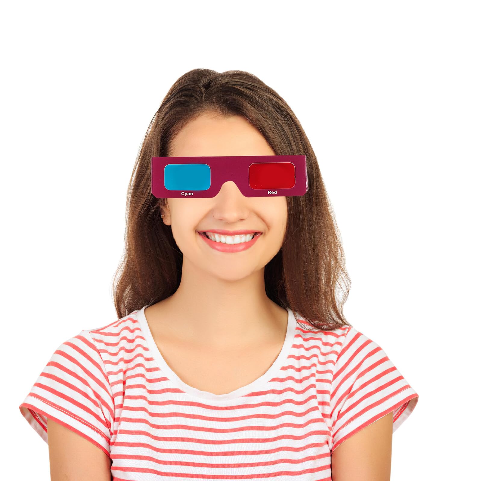 Occhiali 3D in Cartone Lenti Rosso-Blu Set da 10 Pezzi Leggeri e Monouso per Film 3D TV Feste e Attività Scientifiche per e Adulti