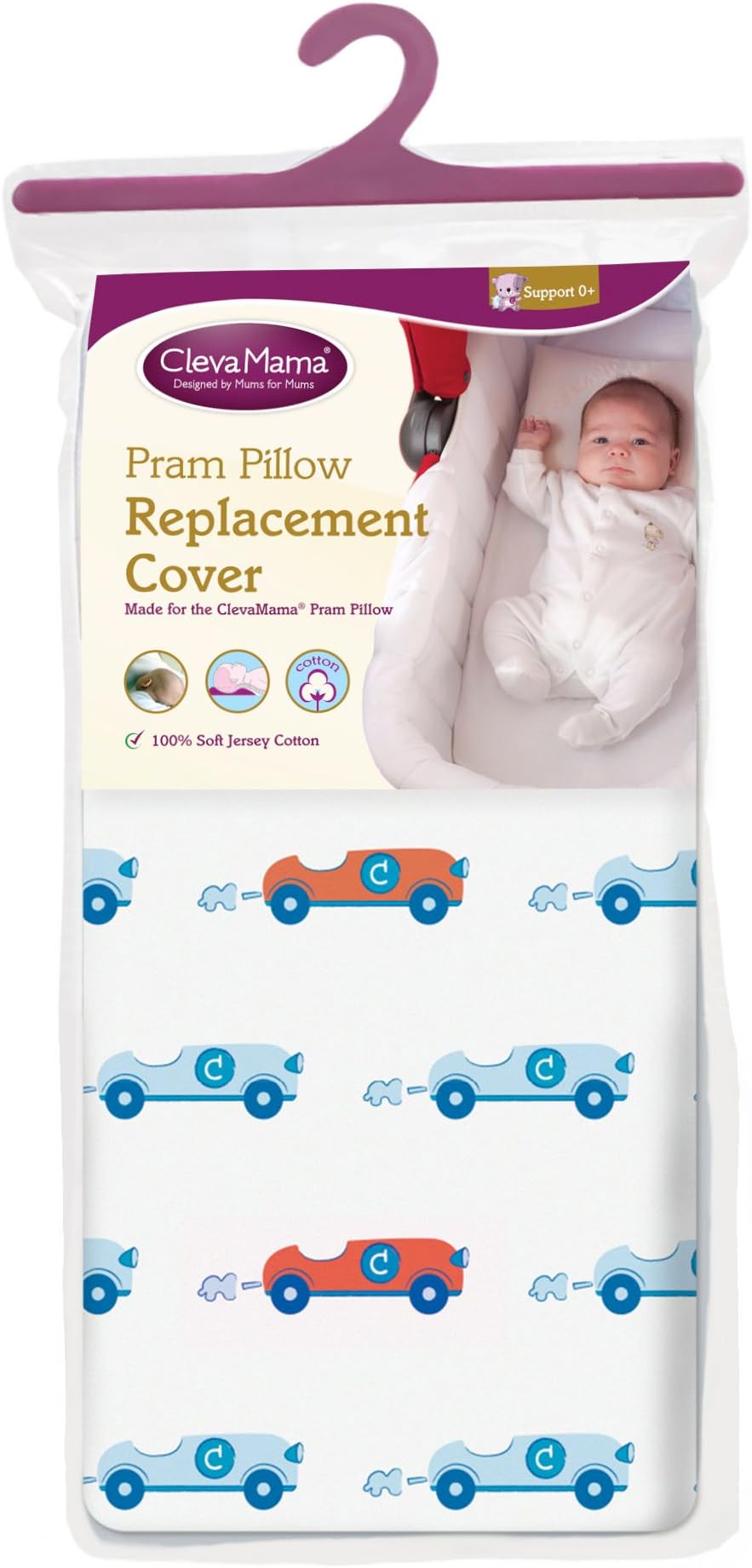 ClevamamaReplacement Pram Pillow Cover, Blue