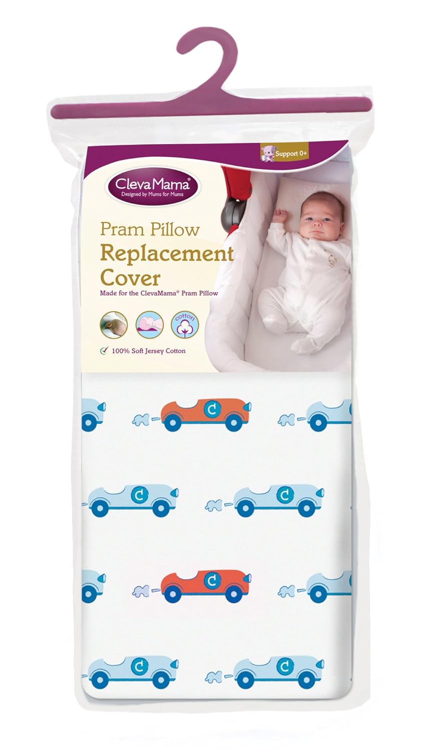 Clevamama Replacement Pram Pillow Cover, Blue Baby