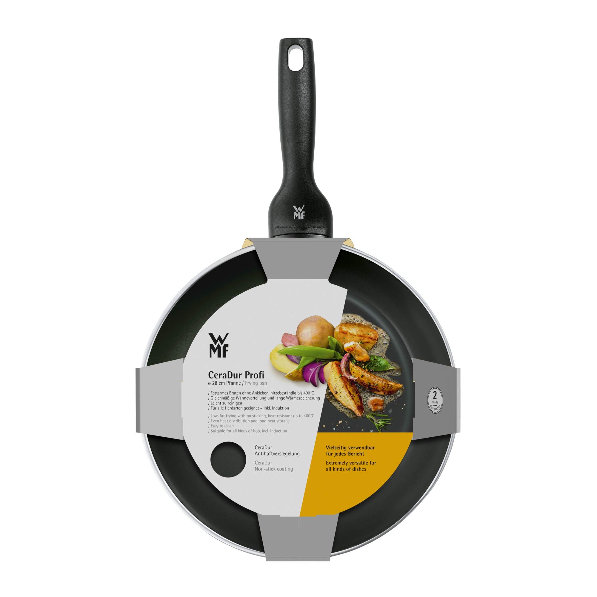 WMF CeraDur Profi - Sartén 28 cm, de acero Inoxidable, con recubrimiento ceramico, para todo tipo de cocinas incluido inducción