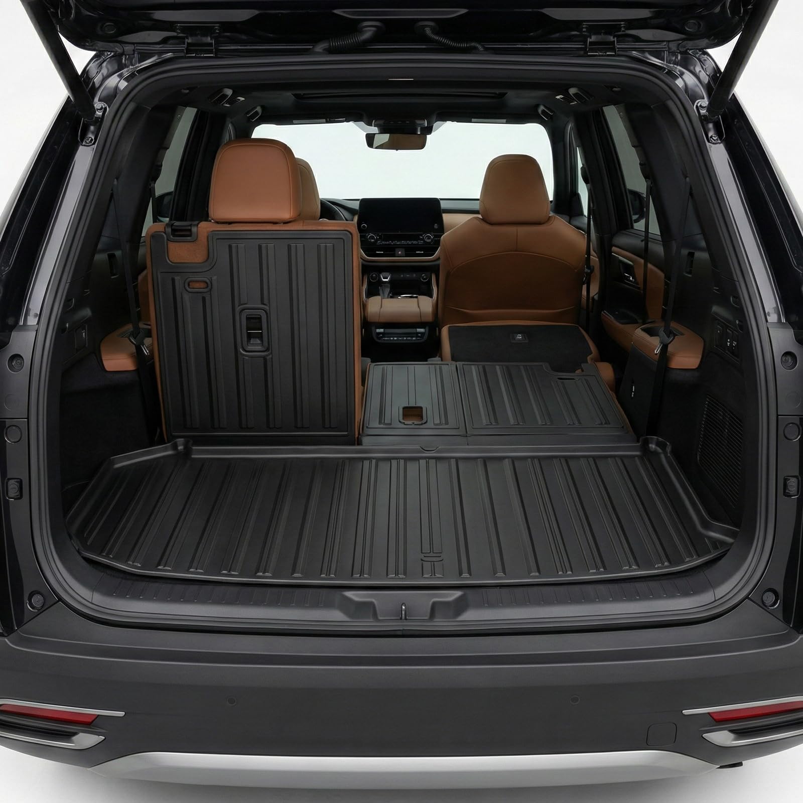 BDFHYK Cargo Mat for 2024-2026 Toyota Grand Highlander, All-Weather TPE Trunk Liner with Seat Back Protector, Custom Fit Waterproof Non-Slip Rear Cargo Floor Mat, Heavy Duty Interior Accessories