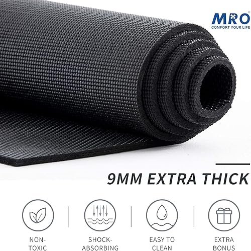 Miniatura 2 de MRO Extra Large Yoga Mat, 12'x6'9'x6'7'x5'6'x4' (9MM) Extra Wide and Thick Exercise Mats for Home Gym Workout, Non-Slip, Soft for Women and Men