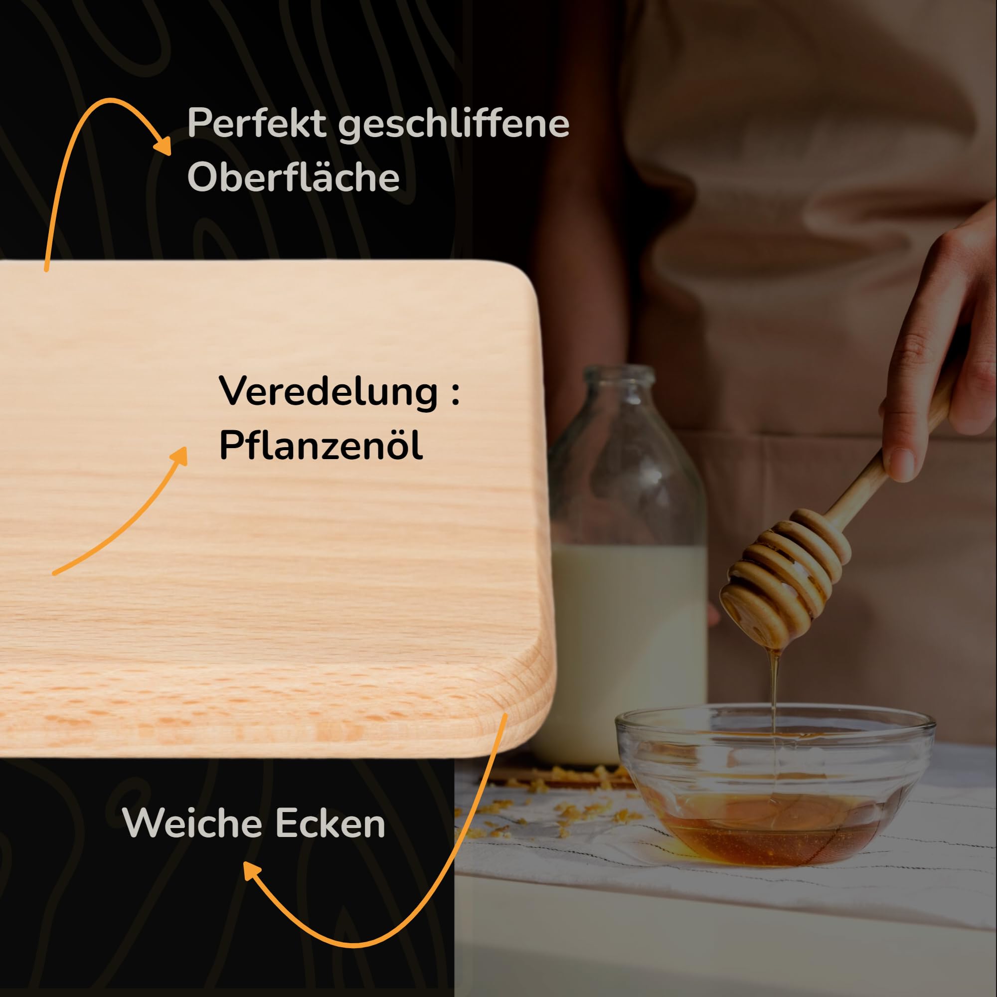Frühstücksbrettchen Holz (FSC) Made in Europe, Holzbrett, Brotzeitbrett, Brettchen, Holzbrettchen, Vesperbrett, Schneidebretter, Jausenbrett Holz (48, Rechteckig)
