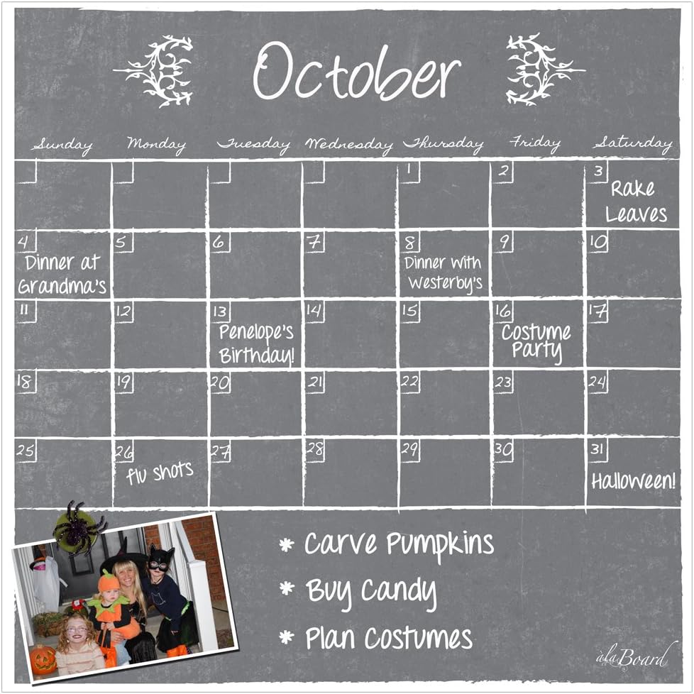 Dry Erase Magnet Calendar Gray Damask