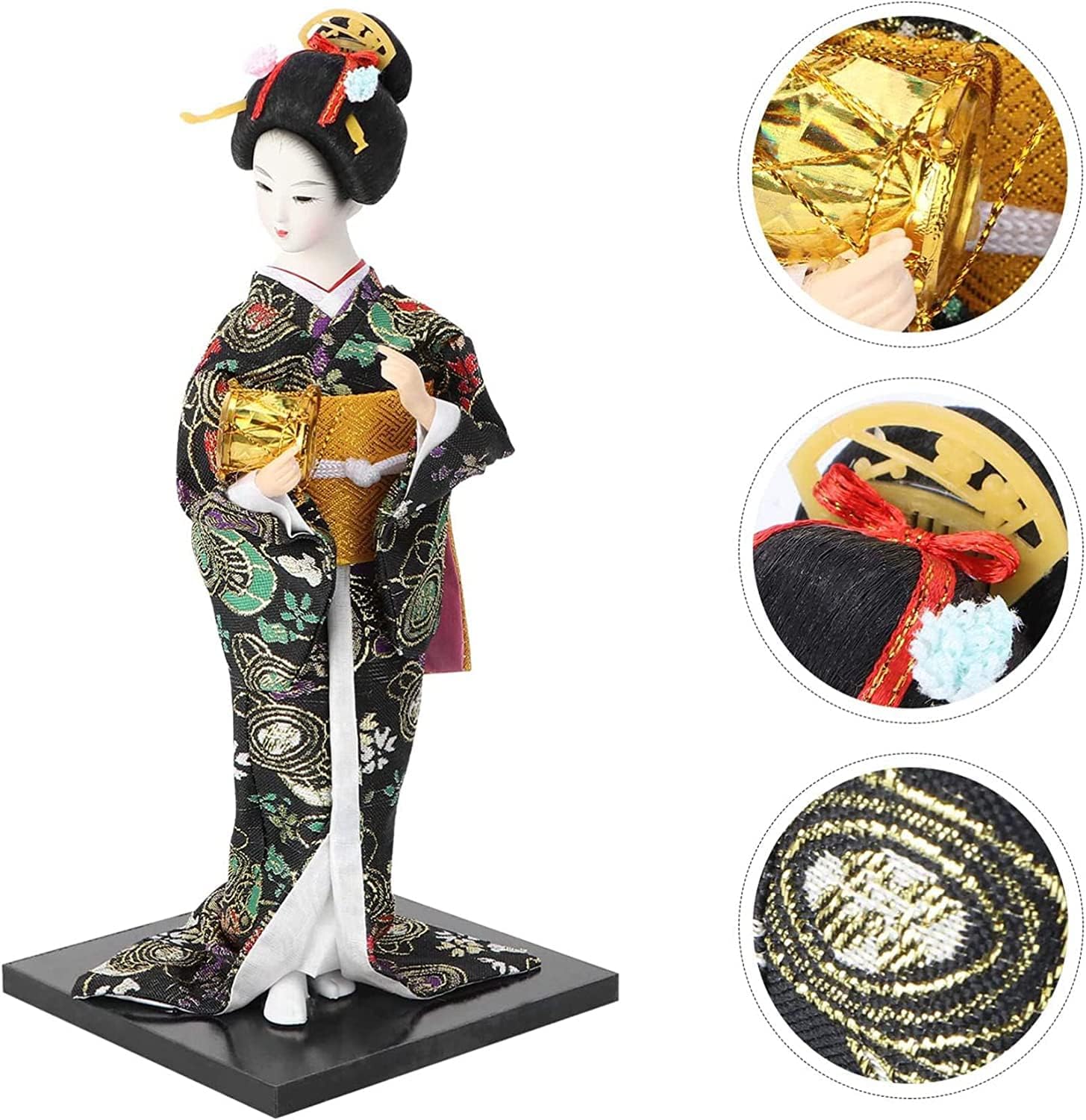Collectibles Figurines Black Japanese Geisha Kimono Doll Asian Kimono Doll for Christmas Birthday Wedding Decoration