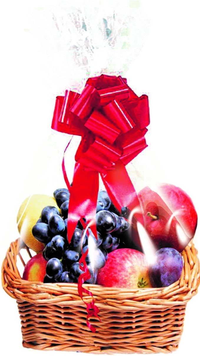 Purple Q Crafts Clear Basket Bags, 20 Pack, Clear Cellophane Wrap for Baskets & Gifts 18″x 30″ 1.5 Mil Thick (20)