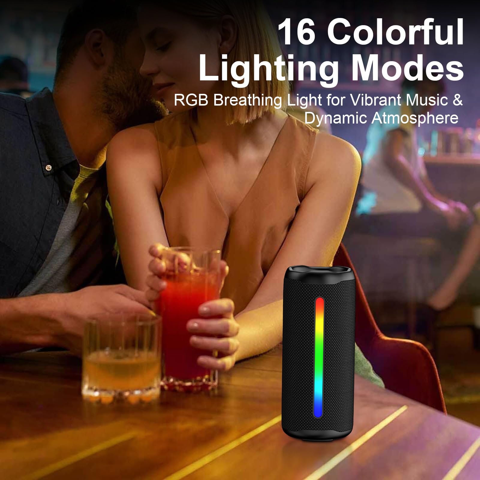 Haut-parleur Bluetooth sans fil, son stéréo puissant, Bluetooth 5.3, mini haut-parleur Bluetooth étanche IPX5, 30 heures d'autonomie, jumelage TWS pour extérieur, maison, fête, plage, gadgets d'été,
