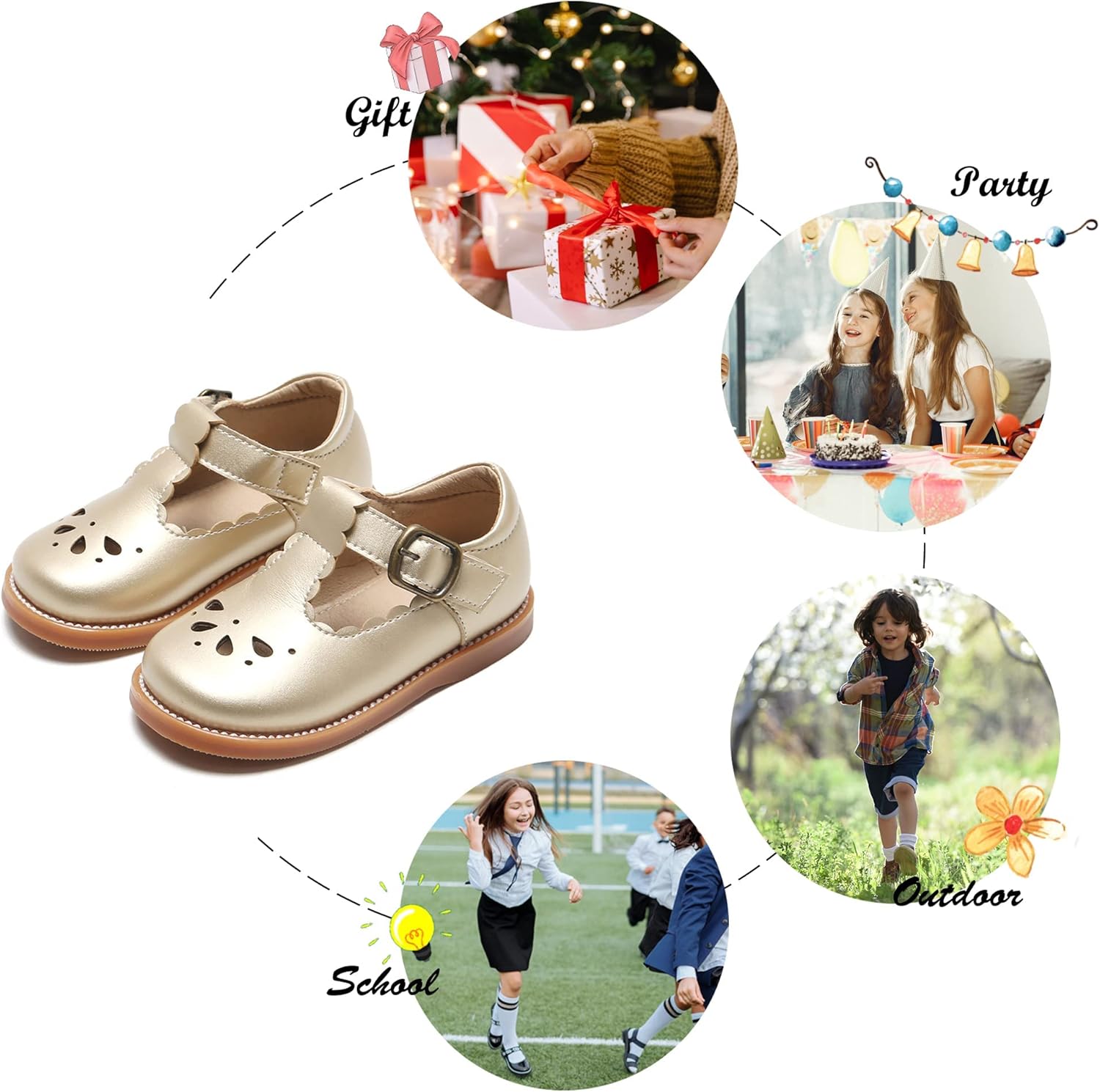 Felix & Flora Toddler Little Girl Mary Jane Dress Shoes - Ballet Flats for Girl Party School Shoes - Image 4