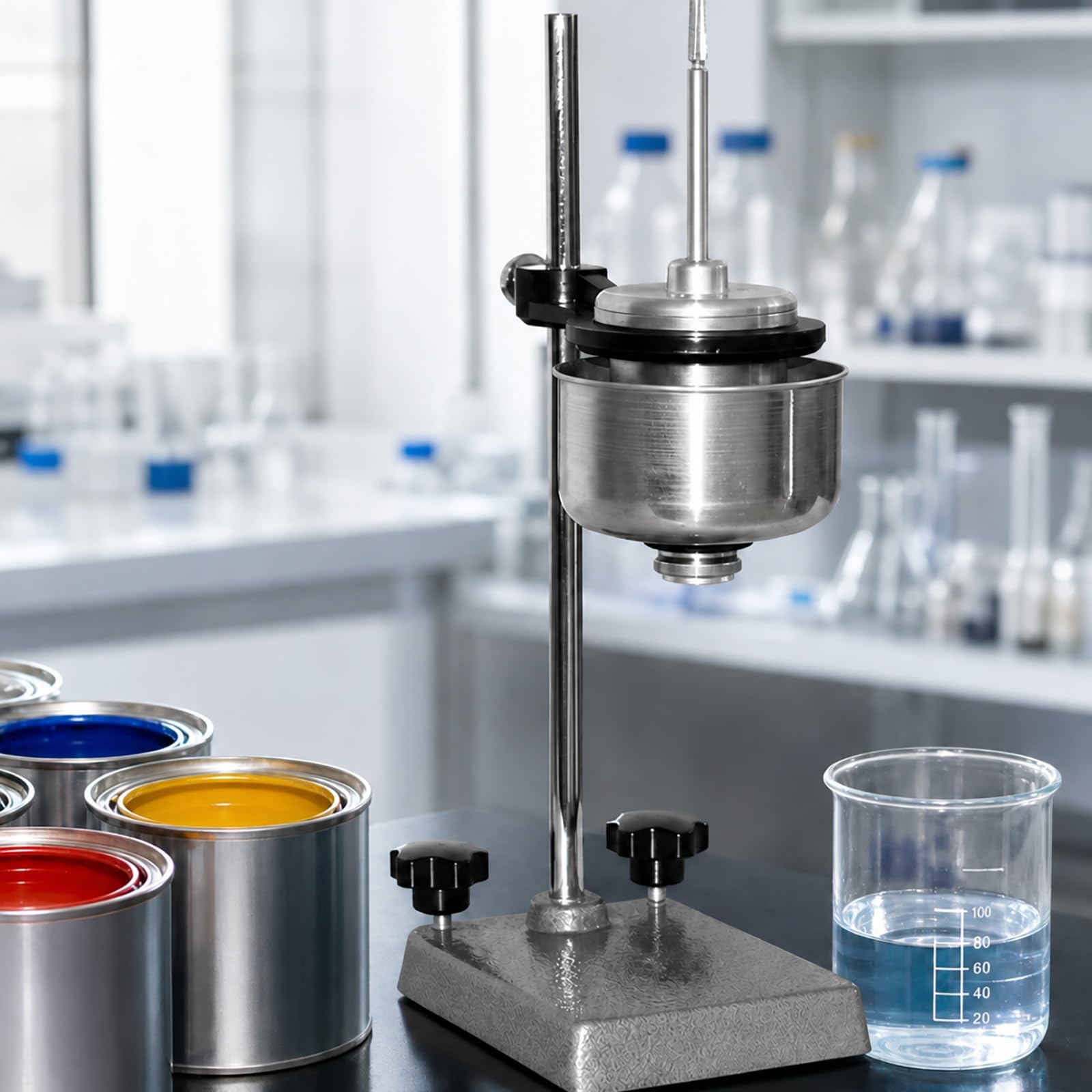 Copa de viscosidad por inmersión, viscosímetro de flujo portátil | Medición con baño María, boquilla de flujo de 5,6 mm, pruebas de viscosidad para pinturas, recubrimientos y adhesivos