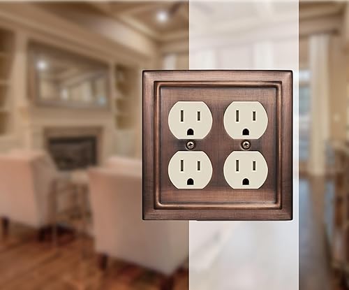 Miniatura 8 de Monarch Abode 19062 Architectural Classic White - Placa de interruptor de pared doble